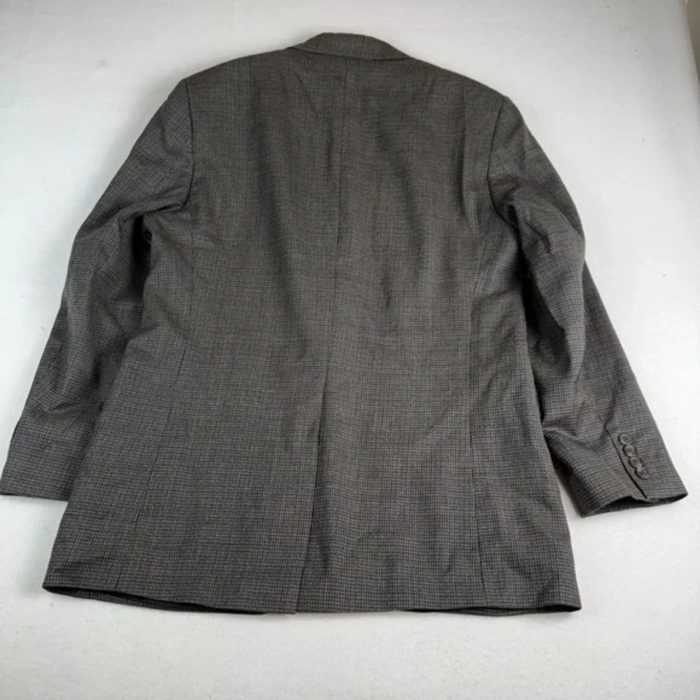 Lauren Ralph Lauren Men's‎ Wool Houndstooth Blazer Jacket Brown Plaid Size 44R